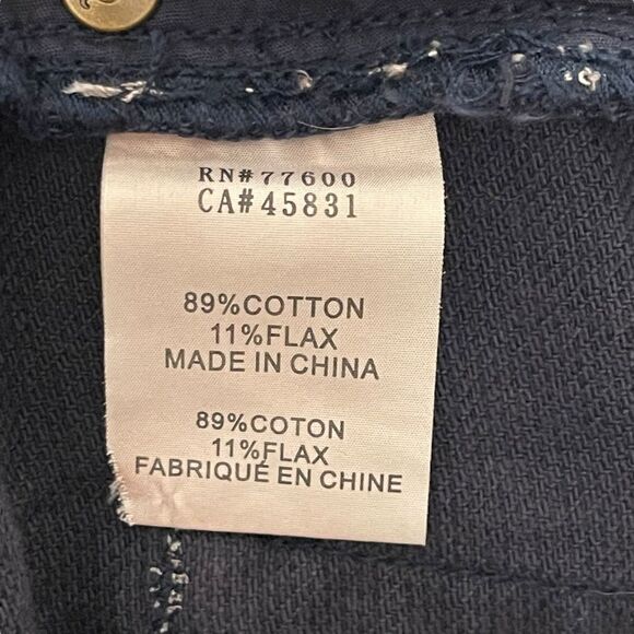 SR vs SANDRINE ROSE Blue Cotton Flax Chino Pants 29 - Picture 6 of 7